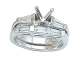 0.80 cts Baguette Diamonds Wedding Set - Platinum, 14kt White or Yellow Gold