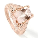 14K Rose Gold Morganite & Diamond Ring