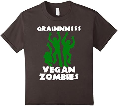 Kids Vegan Shirt - Grains Vegan Zombies T-Shirt GRAINNNSSS 10 Asphalt