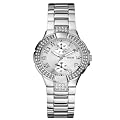 Guess Ladies Quartz Watch with Silver Dial Analogue Display and Silver Stainless Steel Strap W12638L1