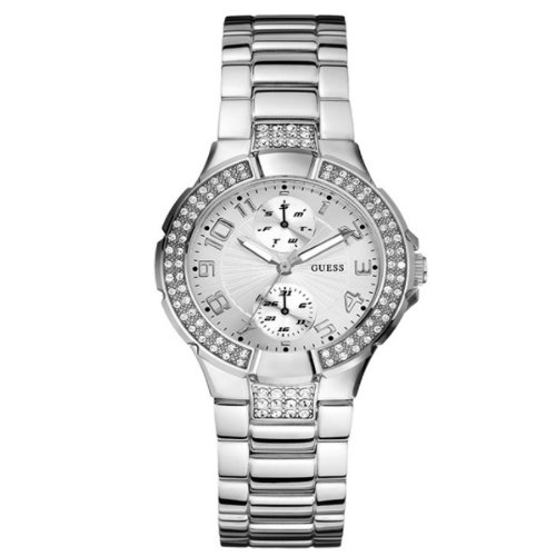 Guess Silver Coloured Stone Set Ladies Watch – W12638L1