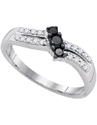 0.27CTW-BLACK DIA RING