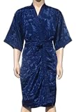 Navy Blue Kimono Bathrobe Robe Dressing Gown Thai Coat Night / Available in 18 different colours