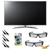 Samsung UN46D7000 46-Inch 1080p 240Hz 3D LED HDTV (Silver) 3D Bundle with UN46D7000, 2 SSG-3050GB 3D Glasses, Xtreme 6 ft 1.4v HDMI Cables (x3), and TV Screen Cleaning Solution