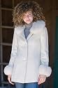 Women's Cashmere Blend Coat with Fox Collar