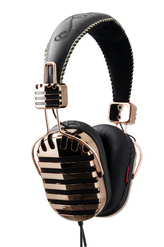  I-MEGO IAH-326G Throne Gold Headphone with Leather Headband and Soft Pouch 