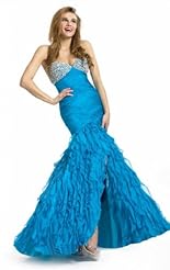 Chiffon/Taffeta/Tulle Crystals Applique Lace Crystal Beaded Mermaid Mother-of-the-Bride Dress/Party Dress 