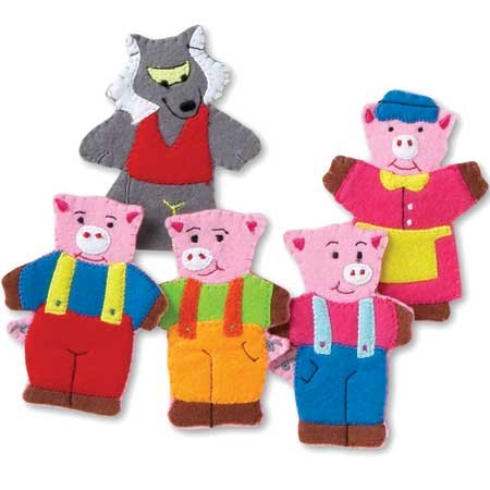 Childrens Toyshop  Toys : FingerTale Puppets - Three Little Pigs