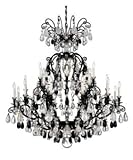 Schonbek 3574-76CL Renaissance Rock Crystal 24 Light Large Foyer Chandelier in Heirloom Bronze with Clear Rock crystal