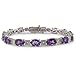 Amethyst and Diamond Tenniss Bracelet in Sterling title=