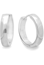 Stainless Steel Round Huggies Hoop Earrings (20mm Diameter)