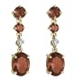 10k Yellow Gold Garnet and Diamond Earrings
