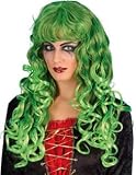 Siren Wig (long curly with fringe) - Green/Black