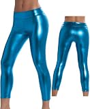Sexy Electric Blue Metallic Leggings