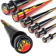 Acrylic Tapers - Hot Flame Logo - Red, Yellow, Black - 0G - Sold in Pairs