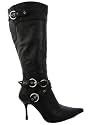 Wide Calf Buckle Knee High Boots