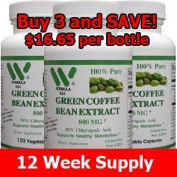 Green Coffee Bean Extract 800 Mg -360 Capsules (3 Pack) - #4543