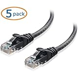 Cable Matters&reg; 5-Pack, Cat6 Snagless Ethernet Patch Cable in Black 10 Feet