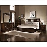 IMAGE OF Bundle-79 Bella Panel Bed in Deep Chocolate Brown Cherry Sizes: King