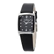 Skagen Womens 691SSLB Black Dial Swarovski Elements Black Leather Band Watch