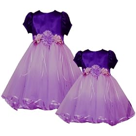 Rare Editions Girls 2T-6X EGGPLANT-PURPLE OMBRE SHANTUNG TULLE Special Occasion Wedding Flower Girl Holiday Party Ballet Dance Dress