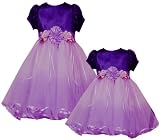Rare Editions Girls 2T-6X EGGPLANT-PURPLE OMBRE SHANTUNG TULLE Special Occasion Wedding Flower Girl Party Ballet Dance Dress