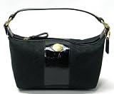 AUTHENTIC COACH ERGO SIGNATURE PATENT STRIPE SMALL TOP HANDLE POUCH 41066 (Black/Black)