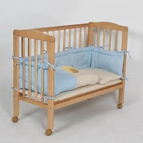 Bedside Cot Co-Sleeper Height adjustable blue