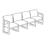 IMAGE OF Classic Series 4 Seat Sofa (full back) Base: Sled, Finish: Natural, Material: Avon Burgundy Fabric