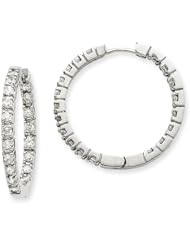 Genuine 14K White Gold AA Diamond Hinged Hoop Earrings 10.5 Grams of Gold
