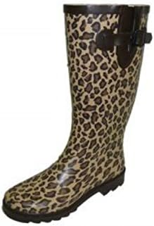 MST416B - Leopard Print: Lady Rubber Rain Boot Size 6