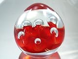 Murano Design Hand Blown Glass Art RuMagic Bubble Paperweight