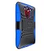 Droid Turbo Case, E-Time(TM) Motorola Droid Turbo XT1254(Fits Ballistic Nylon Version) Armor Shock Proof Heavy Duty Stand Cases with Swivel Belt Clip Cover + HD Screen Protector (Black/Blue)