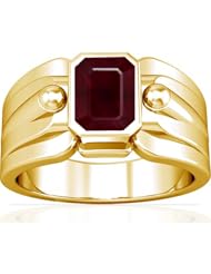 18K Yellow Gold Emerald Cut Ruby Solitaire Ring