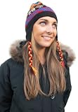Handmade Lightweight Artisan Alpaca Natural Fiber Hat with Earflaps - Andean Bright Charm (Women)