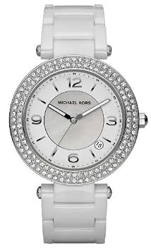 MICHAEL Michael Kors #MK5308 Women's Crystal Accented Glitz White Ceramic Watch