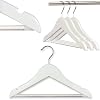 PACK OF 12 PREMIUM QUALITY WHITE WOODEN COAT HANGERS FOR BABY & TODDLER CLOTHES - Trouser Bar - 30cm wide