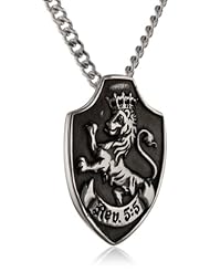 Bob Siemon Sterling Silver Lion of Judah Shield Pendant Necklace, 24"