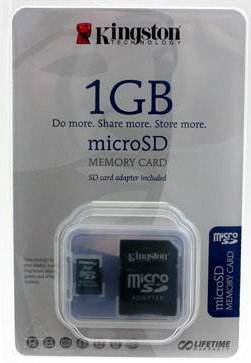 Kingston 1 GB Micro SD Card (Retail Package)