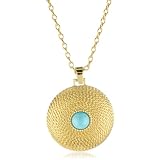 Trina Turk Gold And Turquoise Medallion Neckla