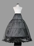 Loywe, Reifrock Petticoat aus Satin und Spitze, 3 Ringe, LW4801-Schwarz