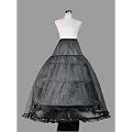 Loywe, Reifrock Petticoat aus Satin und Spitze, 3 Ringe, LW4801-Schwarz