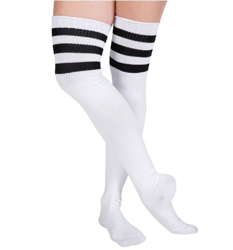 Thigh High Striped Socks - 6605