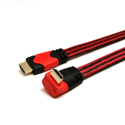 Best Price High Speed 10ft. 90 Degree (Right Angle) Flat HDMI Cable with Ethernet and Audio Return Channel, Supports Resolutions Beyond 1080p, 3D Tv, 4k X 2k Video