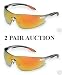 Harley-Davidson HD800 Safety Glasses with Silver Tempels Frame and Orange Mirror Tint Hardcoat Lens