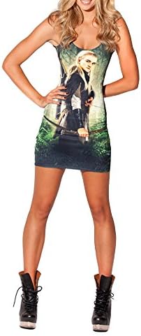 Summer Women's Designed Digital Printing Lotr Legolas Pattern Sleeveless Dress