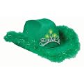 St. Patrick's Day Light Up Cowgirl Hat with Trim