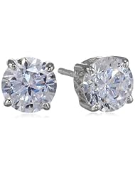 Charles Winston, Cubic Zirconia 6.5mm Round 2.00cttw Dew Stud Earrings