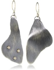 Melissa Joy Manning "Mixed Metals" Gold and Diamond Detail Silver Earrings