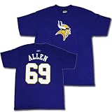 バイキングス ≪#69 ジャレッド・アレン≫ ネームナンバーＴシャツ/パープル 【NFLグッズ】の画像
